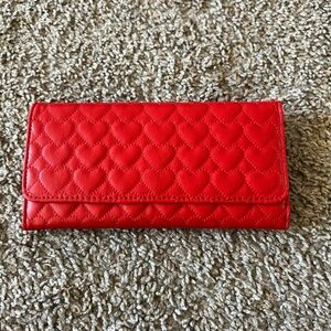 Red heart long Wallet